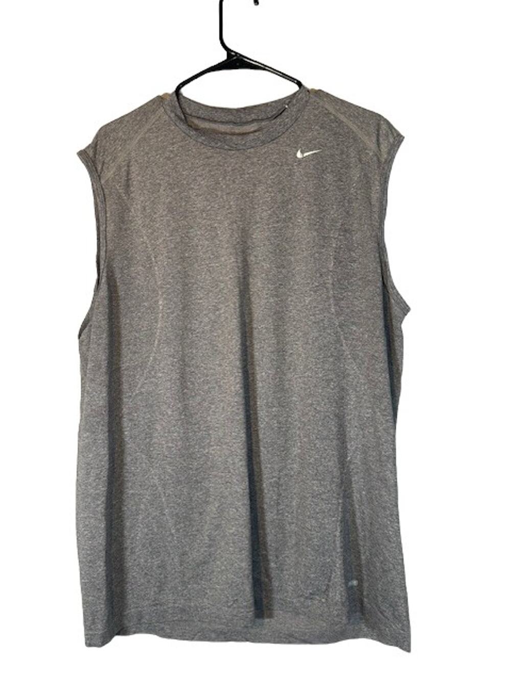 Nike Gray Sleeveless Crew Neck Lighweight Athletic Muscle Shirt Men Sz XL